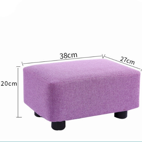 Fashion Home Solid Wood Simple Fabric Bench Square Stool