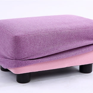 Fashion Home Solid Wood Simple Fabric Bench Square Stool