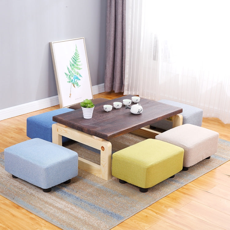Fashion Home Solid Wood Simple Fabric Bench Square Stool
