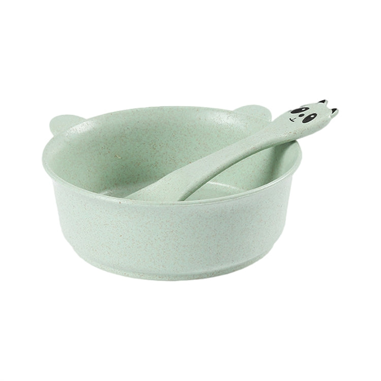 Cartoon Panda Wheat Straw Tableware Set