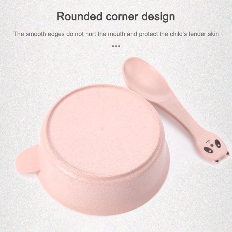 Cartoon Panda Wheat Straw Tableware Set