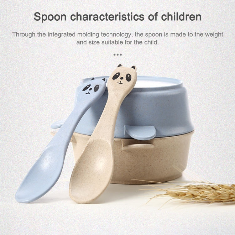 Cartoon Panda Wheat Straw Tableware Set