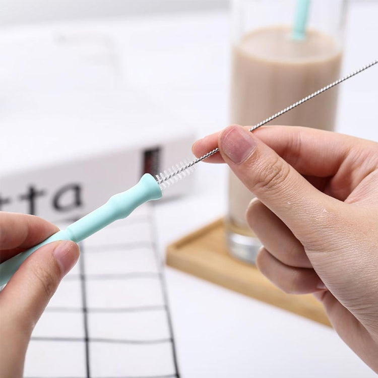 2 Sets Foldable Silicone Straw with Carrying Case & Cleaning Brush, Random Color Delivery