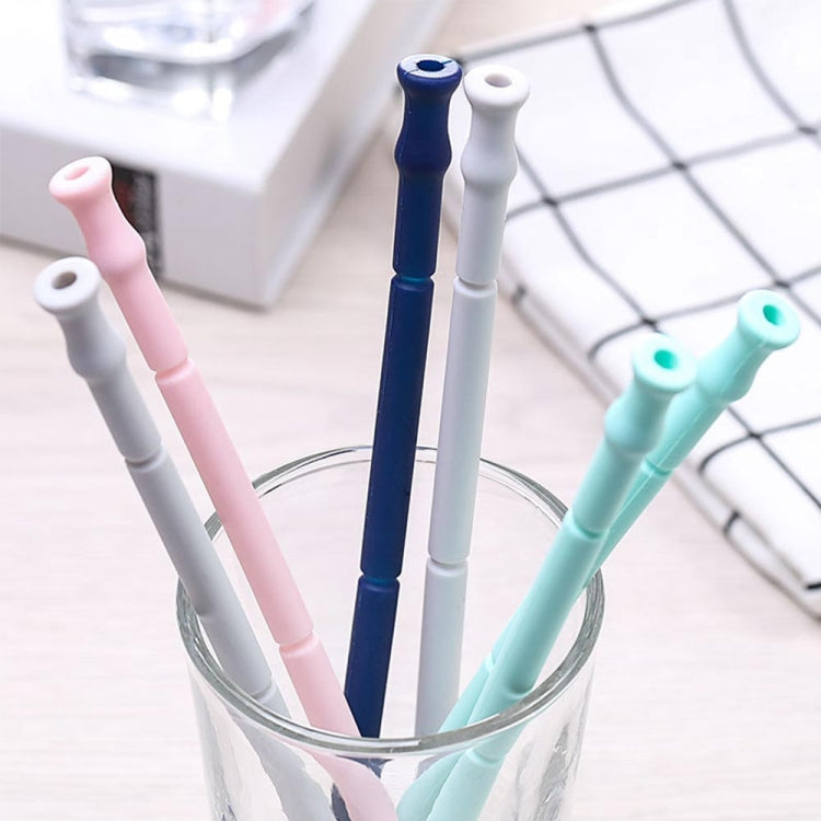 2 Sets Foldable Silicone Straw with Carrying Case & Cleaning Brush, Random Color Delivery