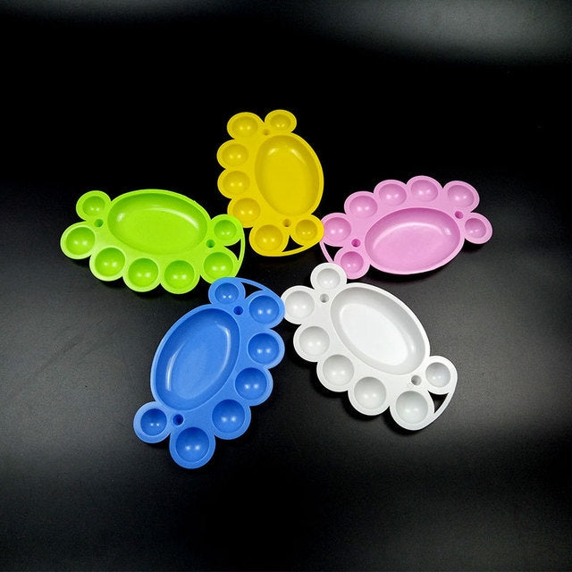 10 PCS Plastic Cartoon Small Ankle Color Palette Children's Painting Toys Random Color Delivery