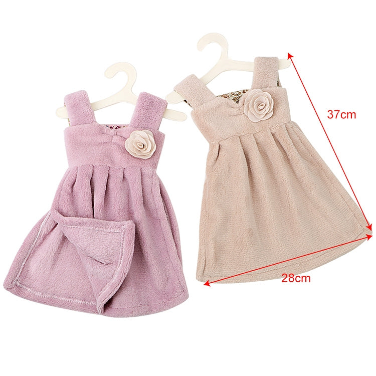 Dress Shaped Pattern Super Absorbent Coral Velvet Household Hand Towel