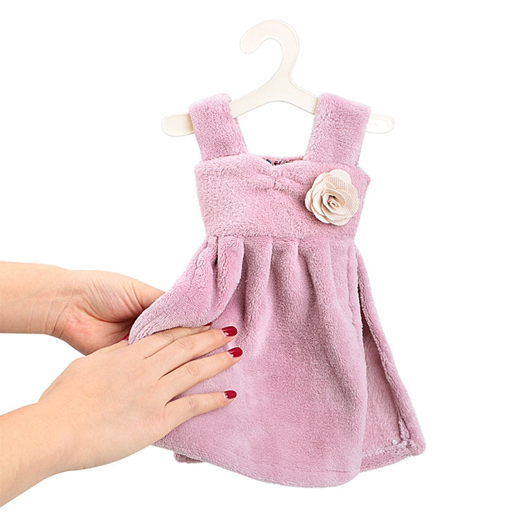 Dress Shaped Pattern Super Absorbent Coral Velvet Household Hand Towel