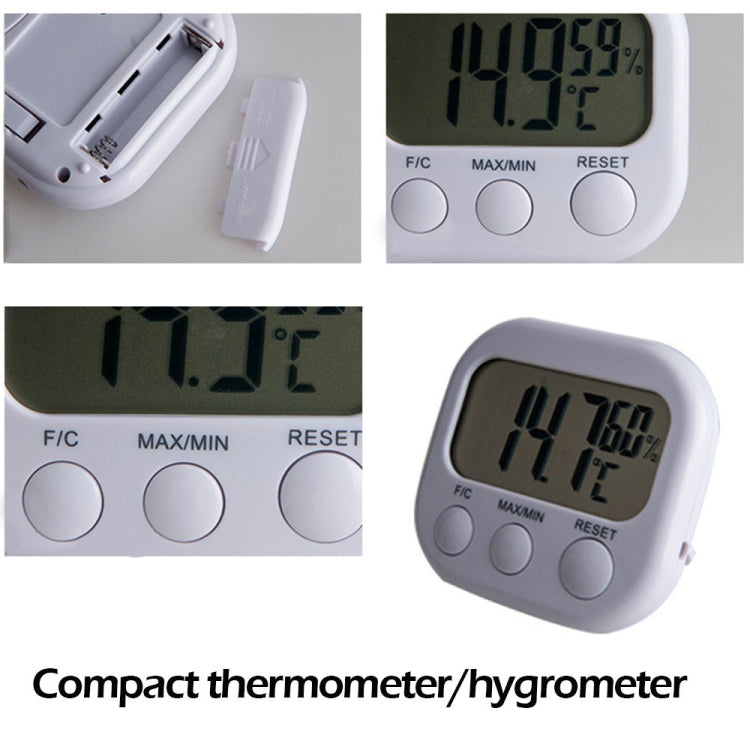 Digital LCD Indoor Thermometer Hygrometer Gauge Clock Temperature Humidity Meter
