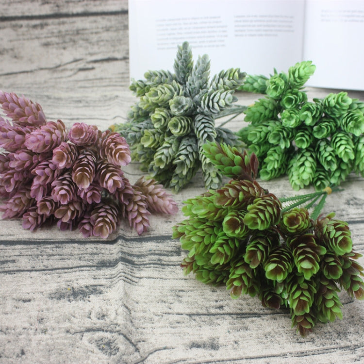 3 PCS Eco-friendly Plastic Pine Cone Artificial Flower, Color:Green