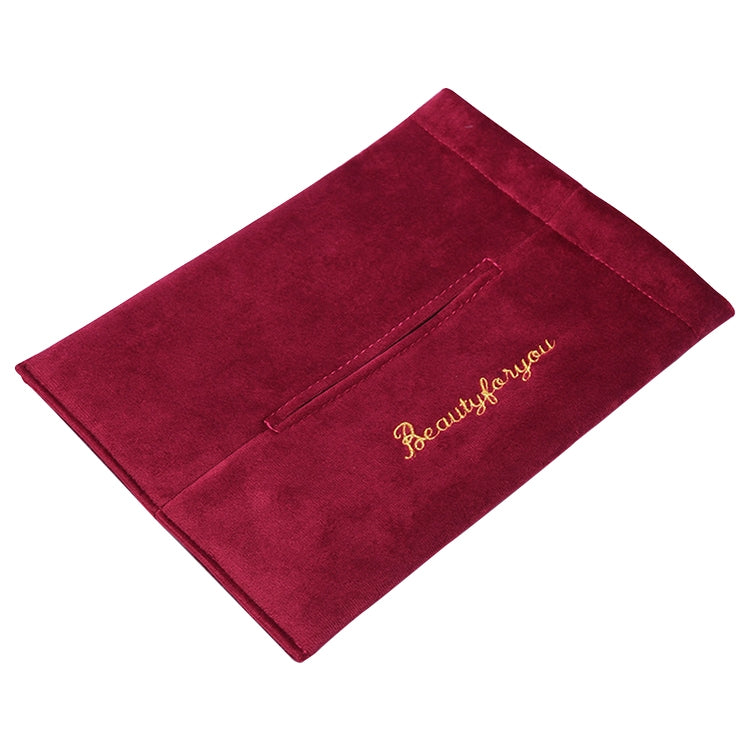 5 PCS Car Velvet Embroidered Tissue Box Storage Bag
