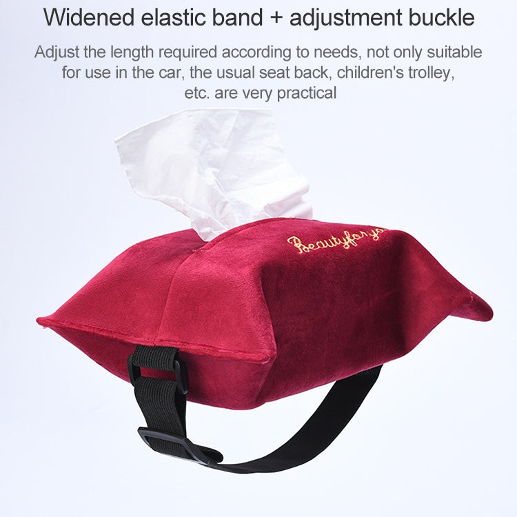 5 PCS Car Velvet Embroidered Tissue Box Storage Bag
