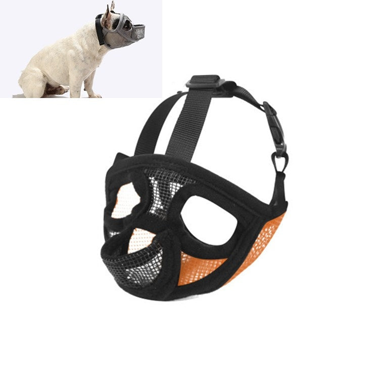 Pet Bulldog Mouth Cover Mask Pet Supplies,Tongue Out Version, Size:M