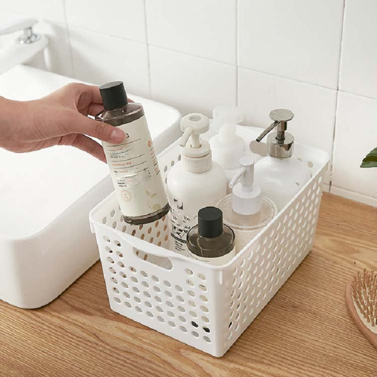 3 PCS Kitchen Storage Basket Desktop Debris Storage and Management Basket, Size:Small(White)