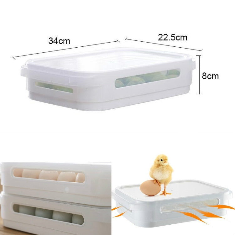 Refrigerator Egg Box Egg Fresh Storage Box Household Egg Bracket with Lid(White)