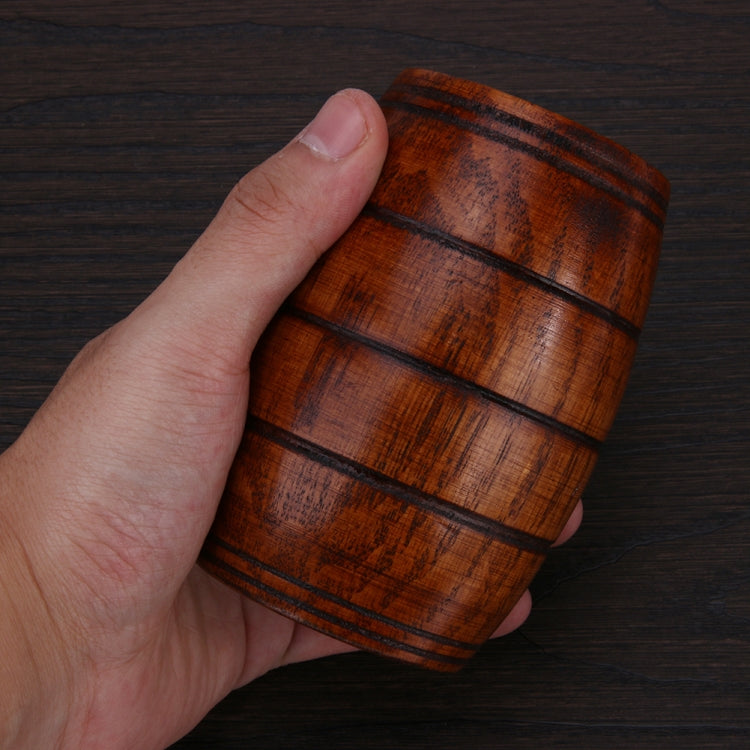 Wood Cup Natural Classical Handcrafted Big Belly Beer Coffee Milk Juice Tea Cup, Size:11x6cm