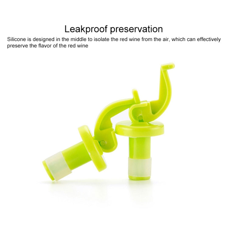 2 Sets Plastic Wine Corks Manually Press Down the Wine Stopper