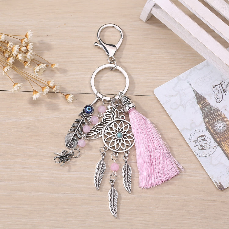 2 PCS Simple Fashion Wool Tassel Dream Catching Keychain