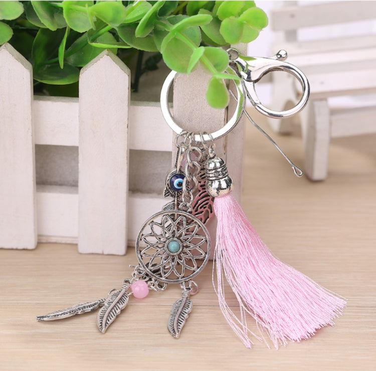 2 PCS Simple Fashion Wool Tassel Dream Catching Keychain