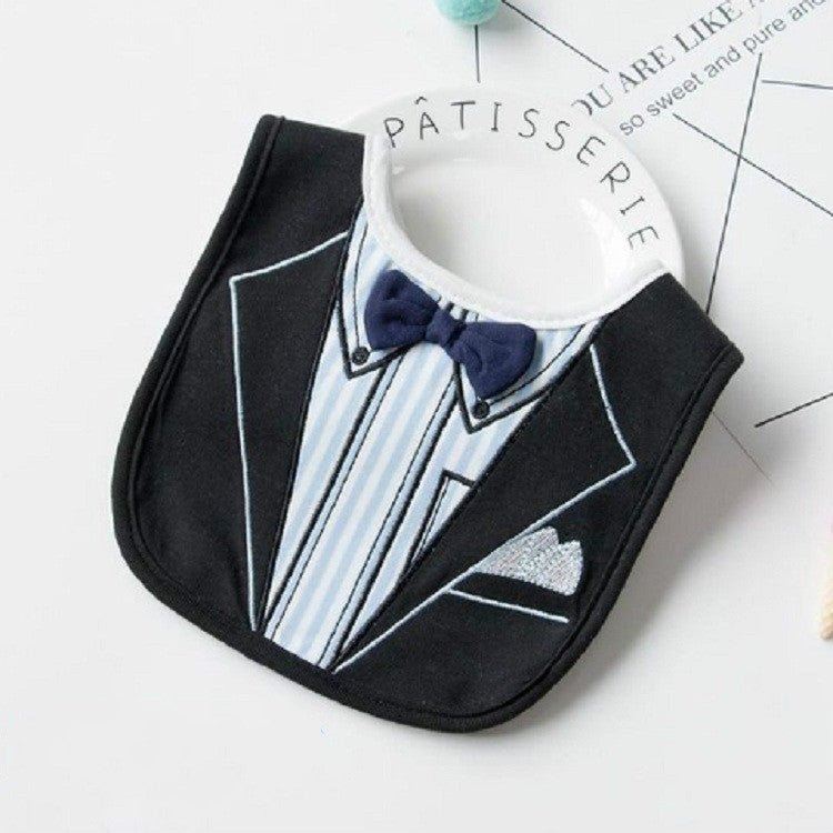 Groomsman Saliva Towel Child Fake Gentleman Bow Tie Personality Waterproof Bib