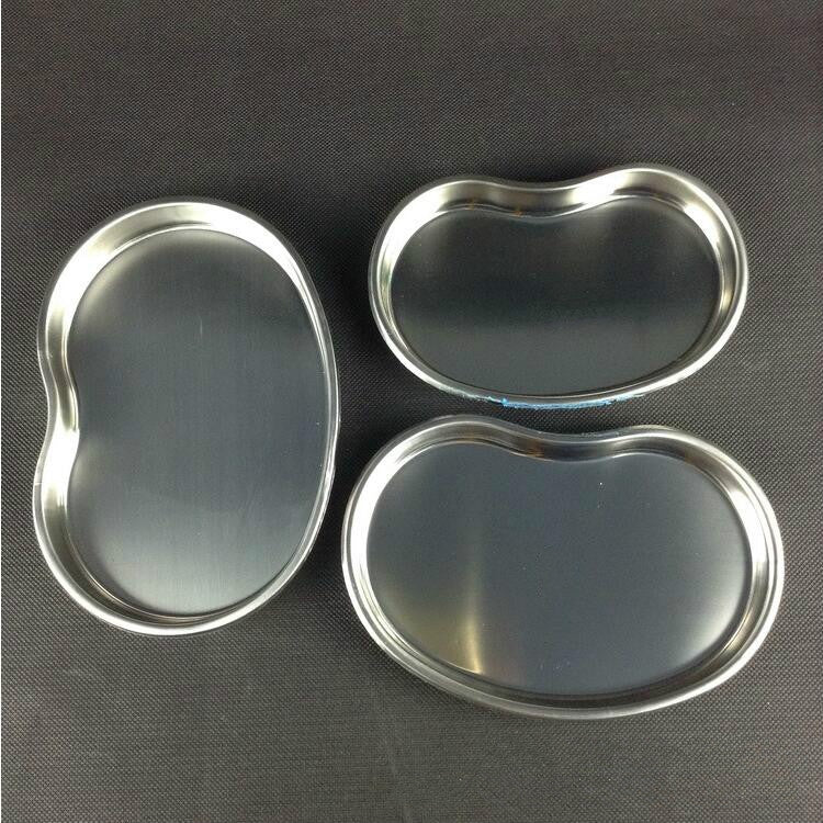 2 PCS Dental Stainless Steel Tools Storage Tray Nail Tattoo Device Supplies Storage Case Kitchen Tools, Size:Large 21x14x2.5cm(Waist Plate)