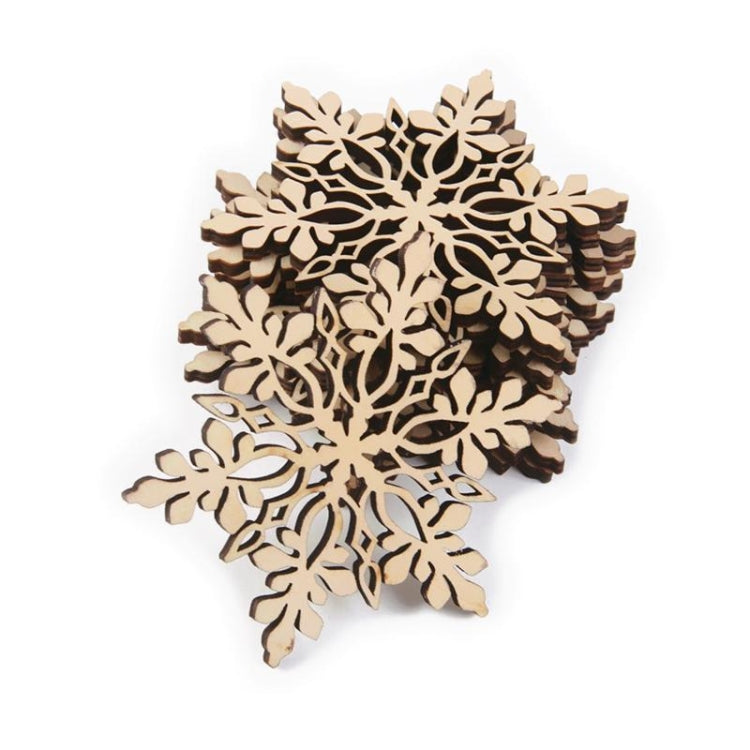20 PCS Merry Christmas Snowflake Christmas Tree Wooden Ornaments