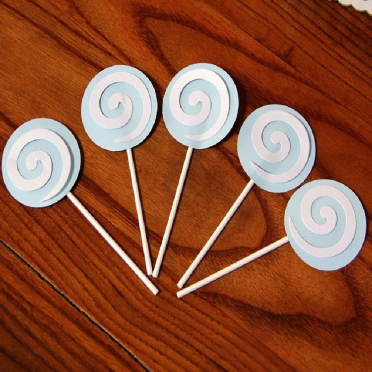 2 Pack Lollipop Cake Insert Ice Cream Dessert Table Decoration(Blue)