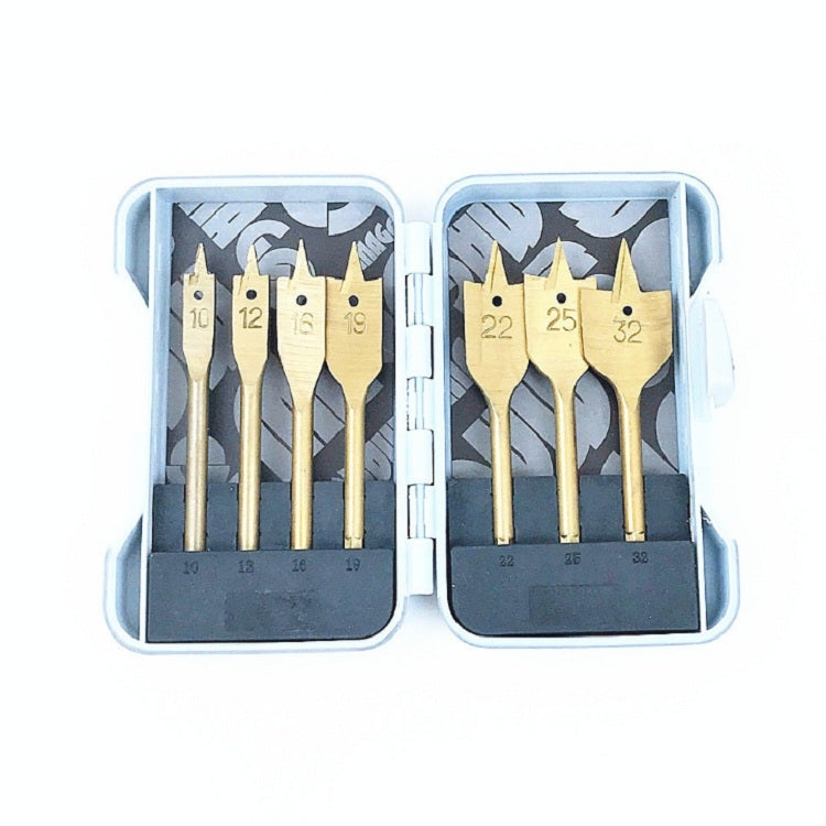 7 In 1 Hex Handle Three-pointed Cross-blade Flat Drill Woodworking Hole Reaming Drill