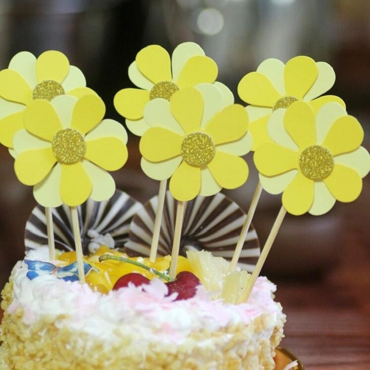 2 Pack Pink Small Flower Toothpick Insert Cake Decoration Accessories