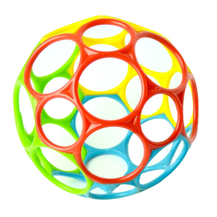 Large Rattles Develop Baby Intelligence Grasping Gums Wave Ball Hand Bell Fun Bite Catch Hole Kids Toys, Random Color(Opo Ball 50g)