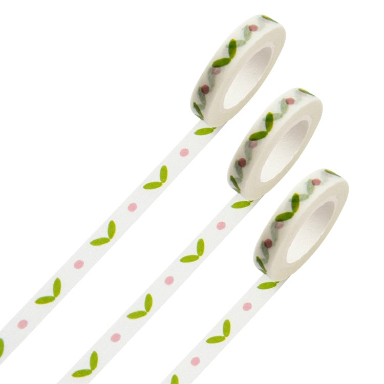 3 Rolls Thin Section Line Paper Tape Hand Book Border Decorative Fresh Narrow Sticker