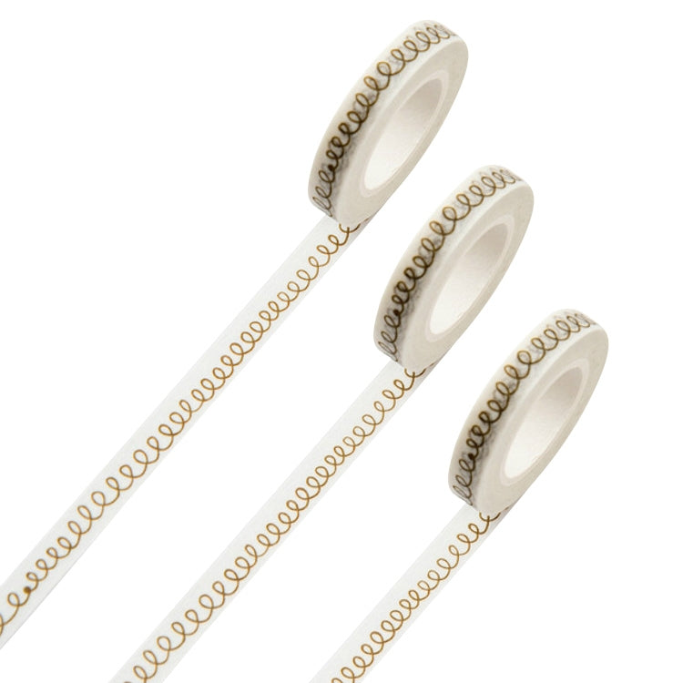 3 Rolls Thin Section Line Paper Tape Hand Book Border Decorative Fresh Narrow Sticker