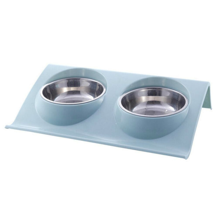 Stainless Steel Pet Bowl Slope Plastic Anti-skid Anti-splash Food Feeder, Size:L