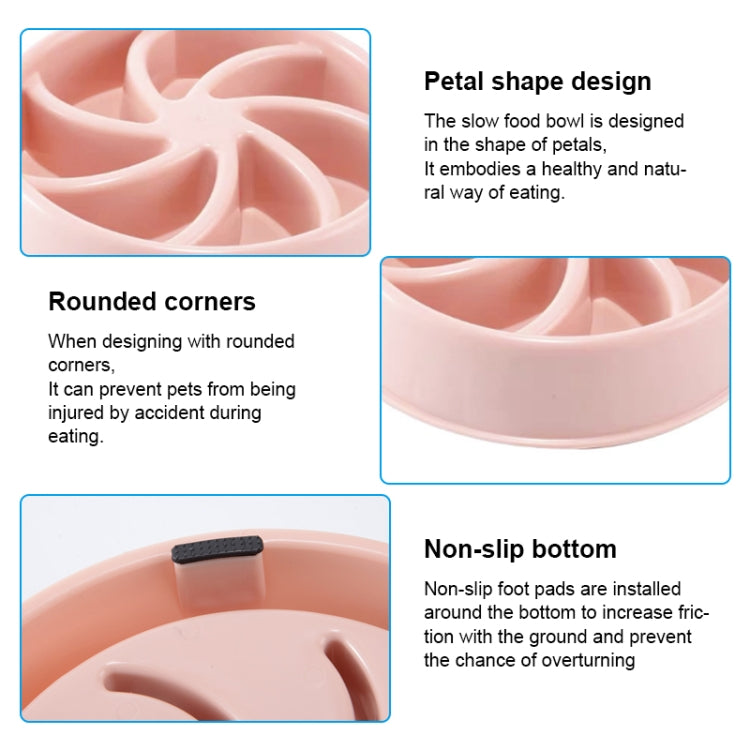 Environmental Protection Food Grade Plastic Anti-choking Slow Food Pet Dog Cat Food Bowl, Style:Water Drop