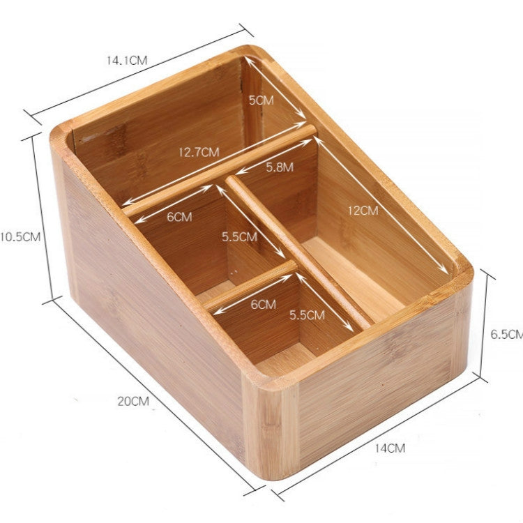 Creative Desktop Four Grid Storage Remote Control Box Key Cosmetics Sundry Box, Style:Four Compartment