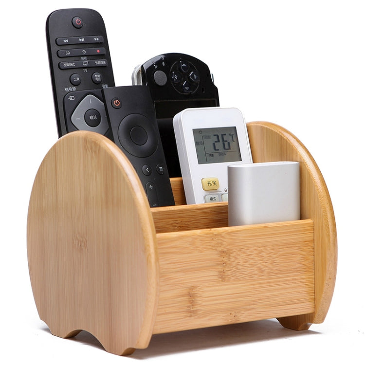 Creative Desktop Four Grid Storage Remote Control Box Key Cosmetics Sundry Box, Style:Round