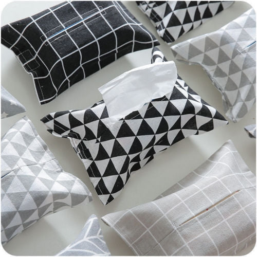 Literary Fabric Cotton and Linen Paper Towel Bag Car Towel Table Tray