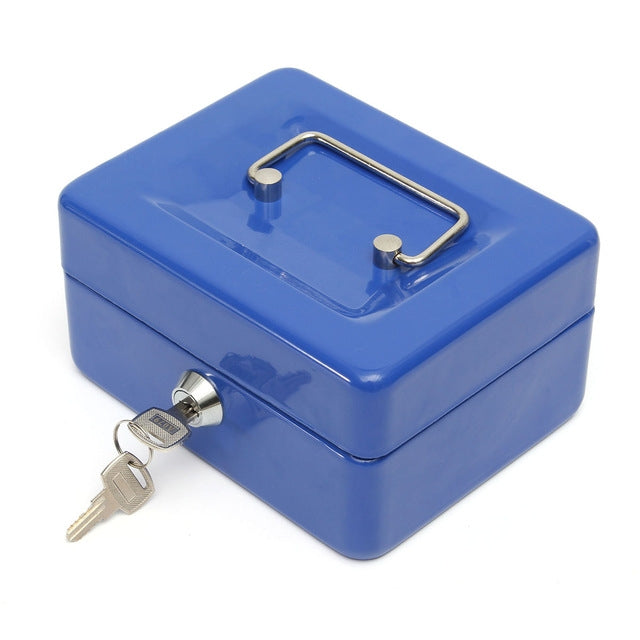 Stainless Steel Portable Mini Cash Box Can Be Locked for Home Office