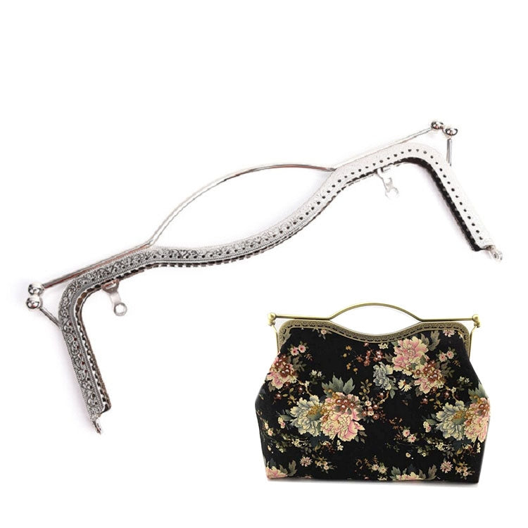 10 PCS 20.5cmConcave Waist Embossed Lip Handle Luggage Hardware Accessories, Color:Silver