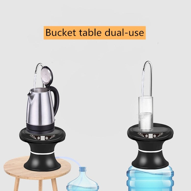 Tray Bucket Water Pump USB Rechargeable Wireless Electric Mineral Water Bucket Automatic Water Dispenser(Black)