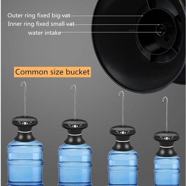 Tray Bucket Water Pump USB Rechargeable Wireless Electric Mineral Water Bucket Automatic Water Dispenser(Black)