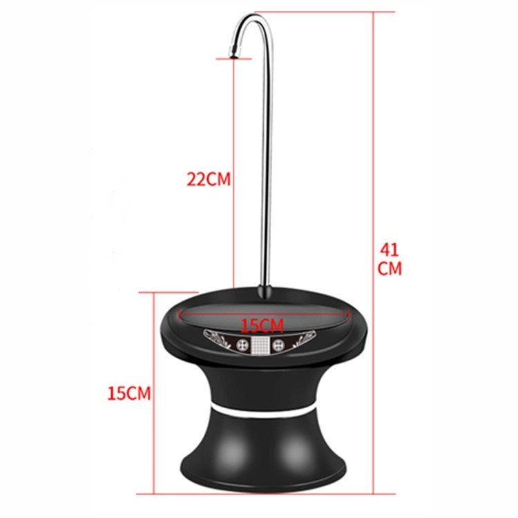 Tray Bucket Water Pump USB Rechargeable Wireless Electric Mineral Water Bucket Automatic Water Dispenser(Black)