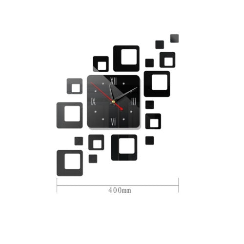 Home Mirror Surface Sticker Home Office Decorative Mirrors 3D Stereo Clock Acrylic Mirror Clock Block Combination Clock