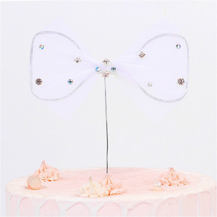 5 PCS Bow Cake Insert Birthday Party Dessert Decoration