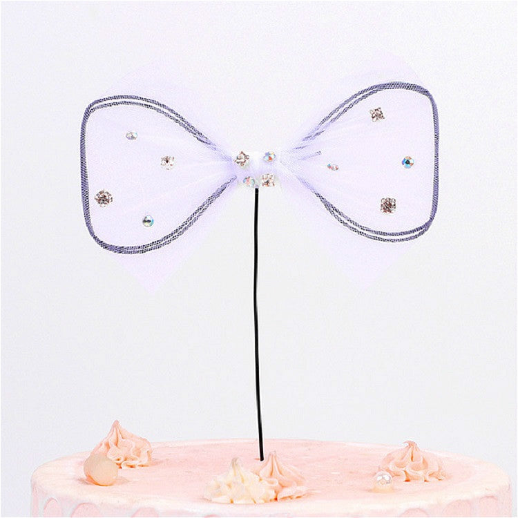 5 PCS Bow Cake Insert Birthday Party Dessert Decoration