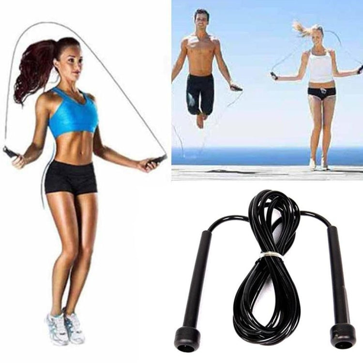 Pen Handle Shaped Small Handle Rubber Skipping Rope for Fitness (Black)