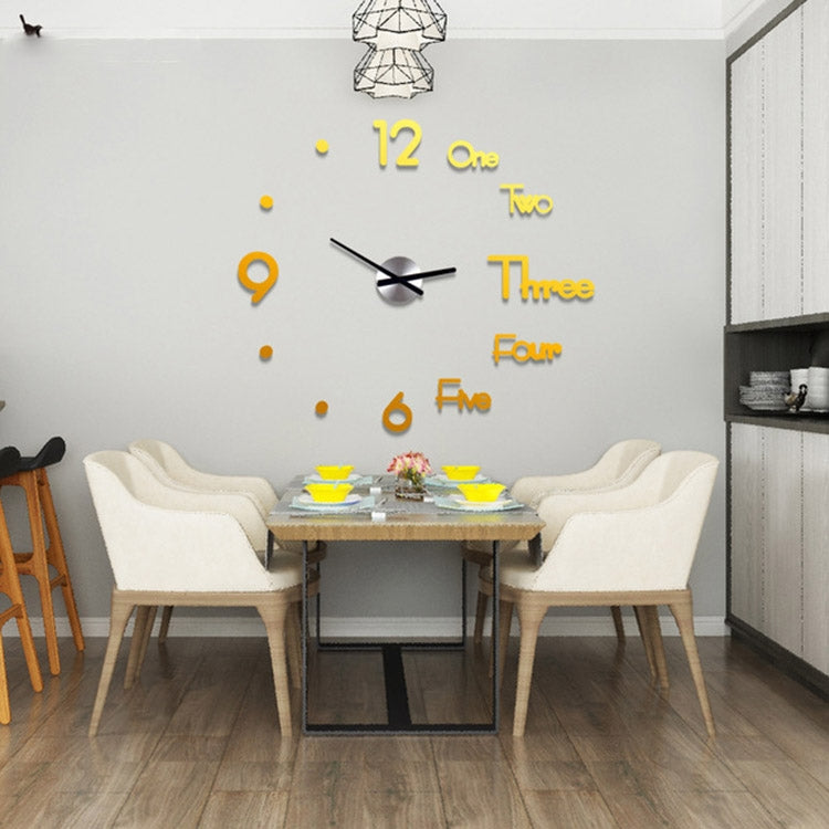 Acrylic Large Wall Clocks Sticker Modern Design Living Room 3D DIY Quartz Watch Silent Movement Home Decor, Sheet Size:Diameter 60cm