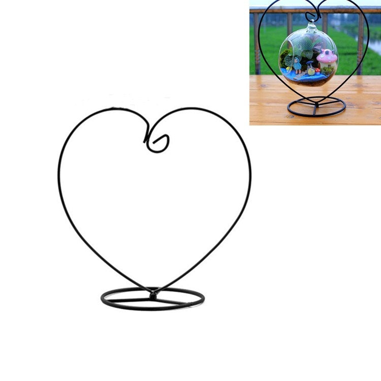 Heart-shaped Flower Stand Iron Frame Micro Landscape Ecological Bottle Shelf