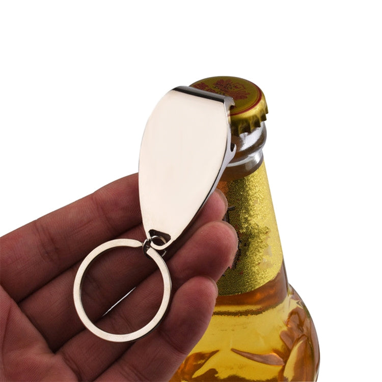 2 PCS Glossy Bottle Opener Keychain Metal Key Ring