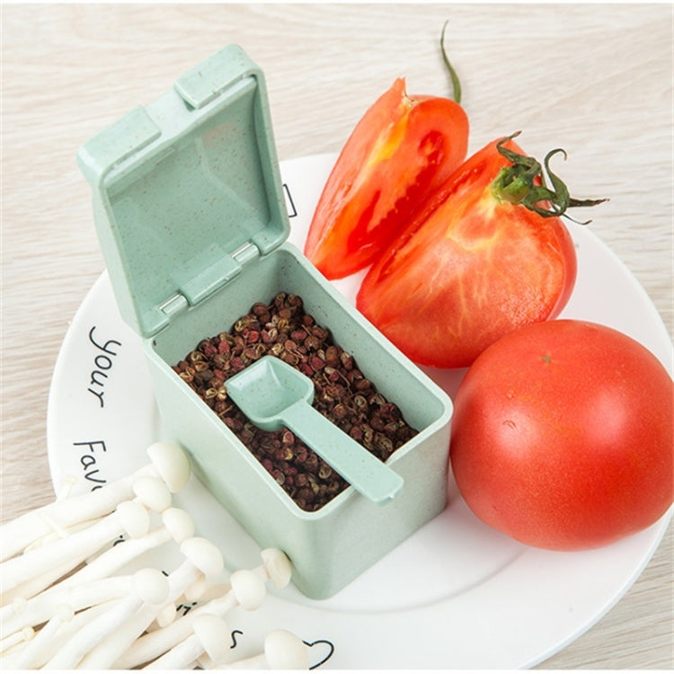 4 PCS Wheat Straw Plastic Seasoning Jar Set Kitchen Condiment Box Cruet Salt Pepper Shakers