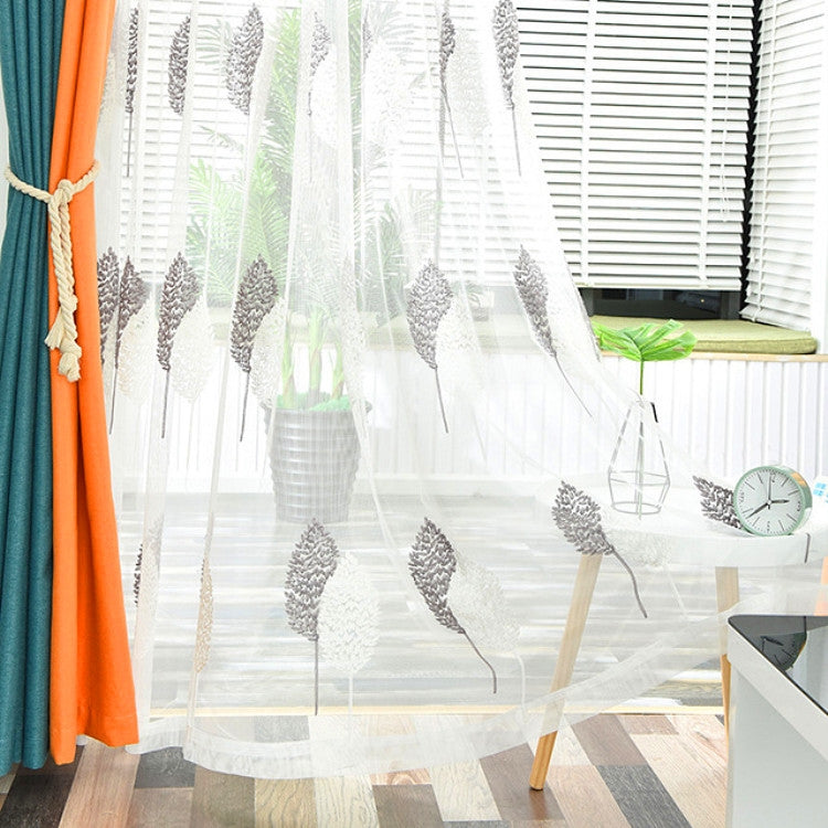 Embroidered Tulle Window Curtains for Living Room Bedroom Kitchen Window Drapes